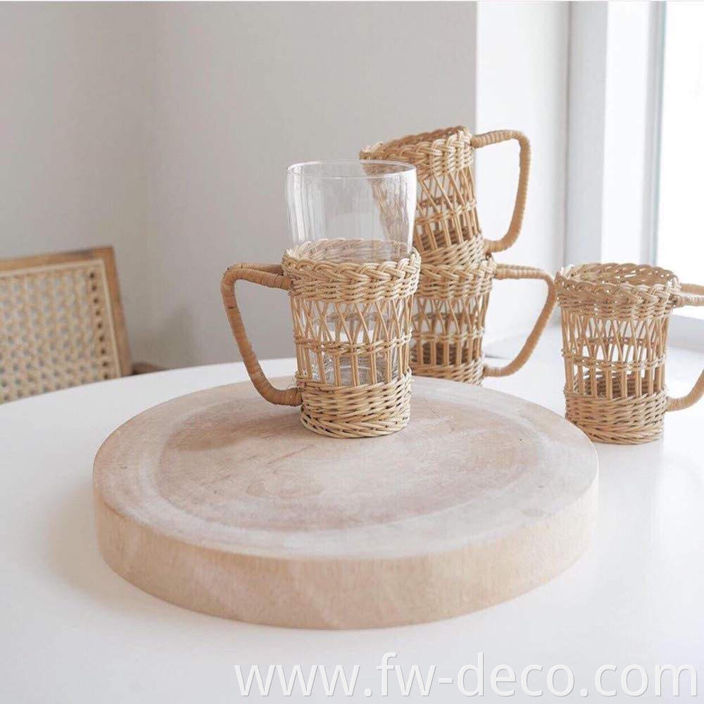 rattan wrapped glass